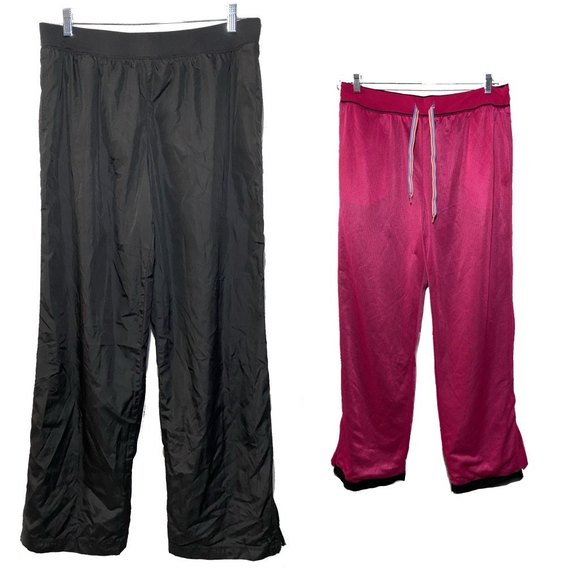 Athletic Works Ladies Activewear Elastic Drawstring Pants Size 12/14 Black Pink - Picture 1 of 9